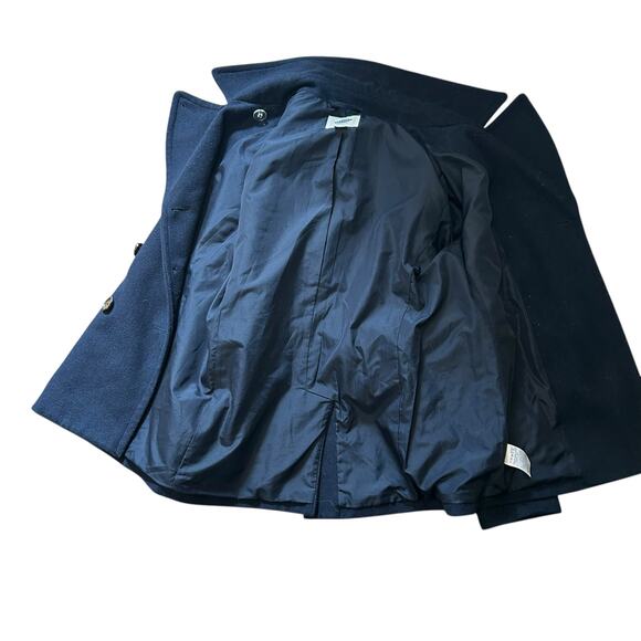 Pea Coat Old Navy Size Med Mid-Length Jacket Buttons Pockets Black Wool Blend - Picture 5 of 11